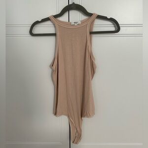 AGOLDE medium tan ribbed tank bodysuit